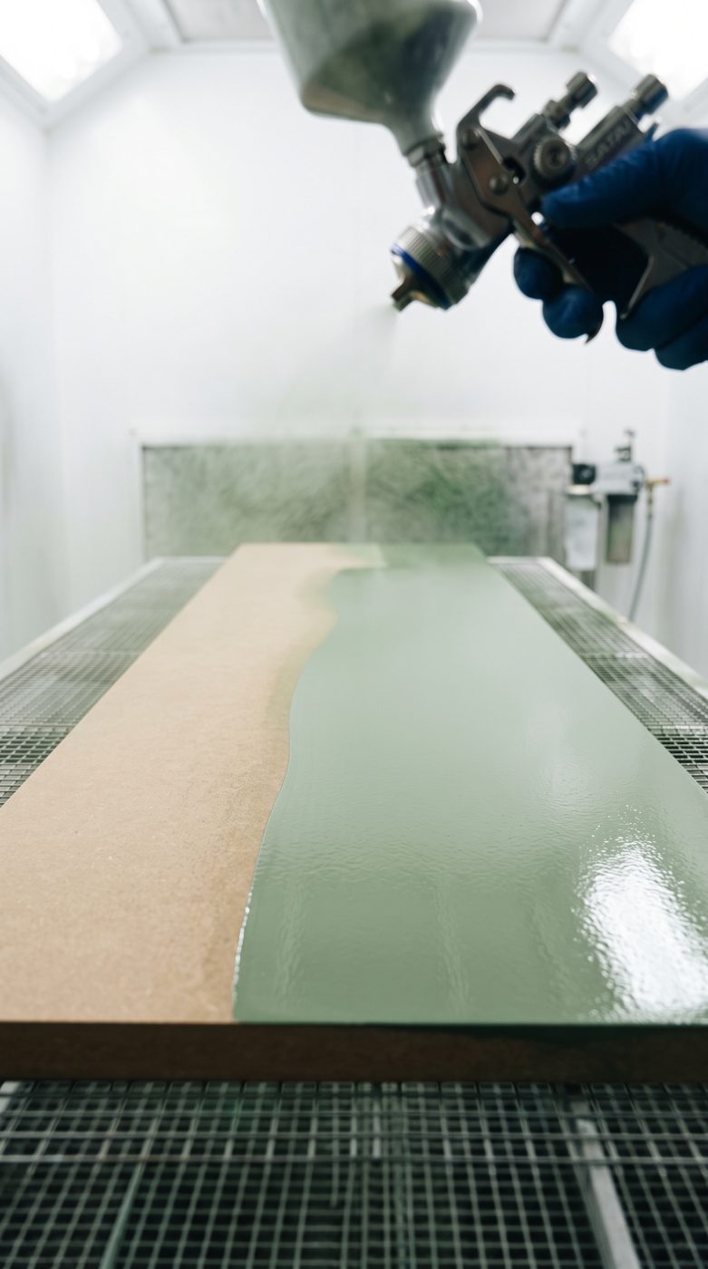 Spraying a flat MDF panel
